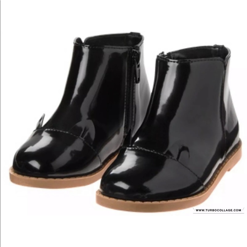 Gymboree girls faux patent leather booties, size 1